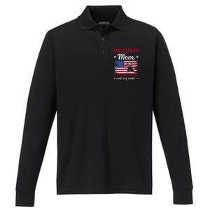 Like A Regular Mom But Way Cooler Va Nurse Mom Cute Gift Performance Long Sleeve Polo