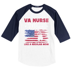 Like A Regular Mom But Way Cooler Va Nurse Mom Cute Gift Baseball Sleeve Shirt