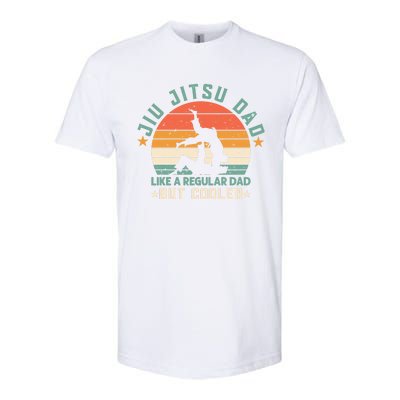 Like A Regular Dad But Cooler Jiu Jitsu Dad Funny Vintage Softstyle CVC T-Shirt