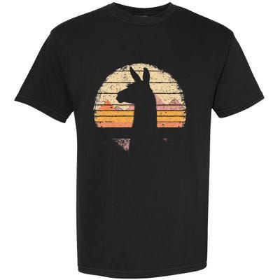 Llama Alpaca Retro 70s 80s Graphic Vintage Women Garment-Dyed Heavyweight T-Shirt