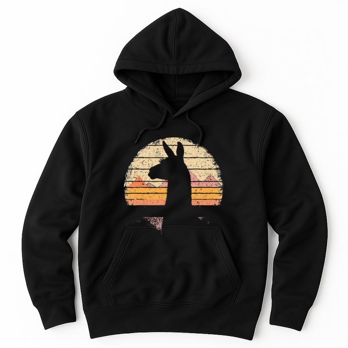 Llama Alpaca Retro 70s 80s Graphic Vintage Women Hoodie