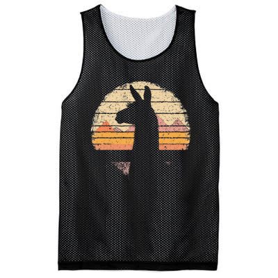 Llama Alpaca Retro 70s 80s Graphic Vintage Women Mesh Reversible Basketball Jersey Tank