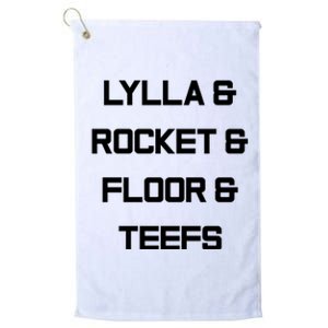 Lylla And Rocket And Floor And Teefs Trending Tees Platinum Collection Golf Towel