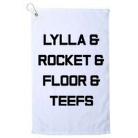 Lylla And Rocket And Floor And Teefs Trending Tees Platinum Collection Golf Towel