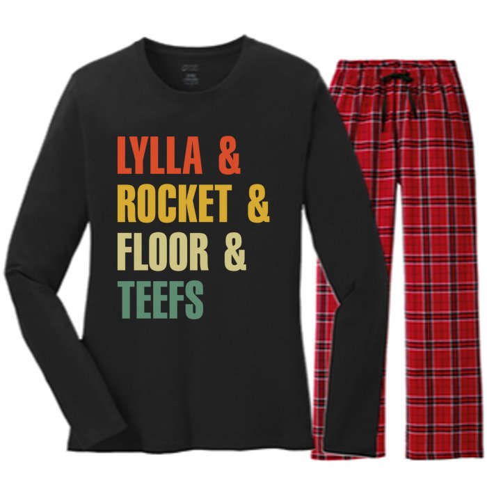 Lylla and Rocket and Floor and Teefs Vintage Women's Long Sleeve Flannel Pajama Set 