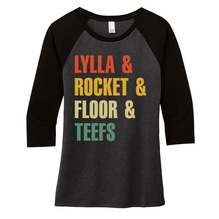 Lylla and Rocket and Floor and Teefs Vintage Women's Tri-Blend 3/4-Sleeve Raglan Shirt