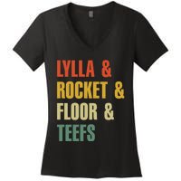 Lylla and Rocket and Floor and Teefs Vintage Women's V-Neck T-Shirt