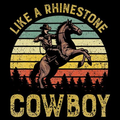 Like A Rhinestone Cow Vintage Western Rodeo Country Music T-Shirt