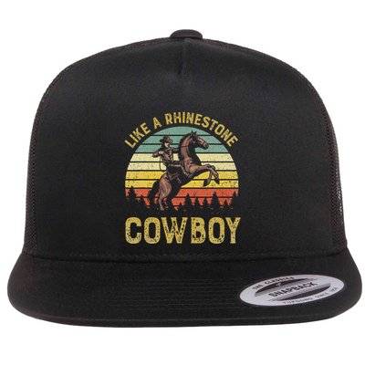 Like A Rhinestone Cow Vintage Western Rodeo Country Music Flatbill Hat