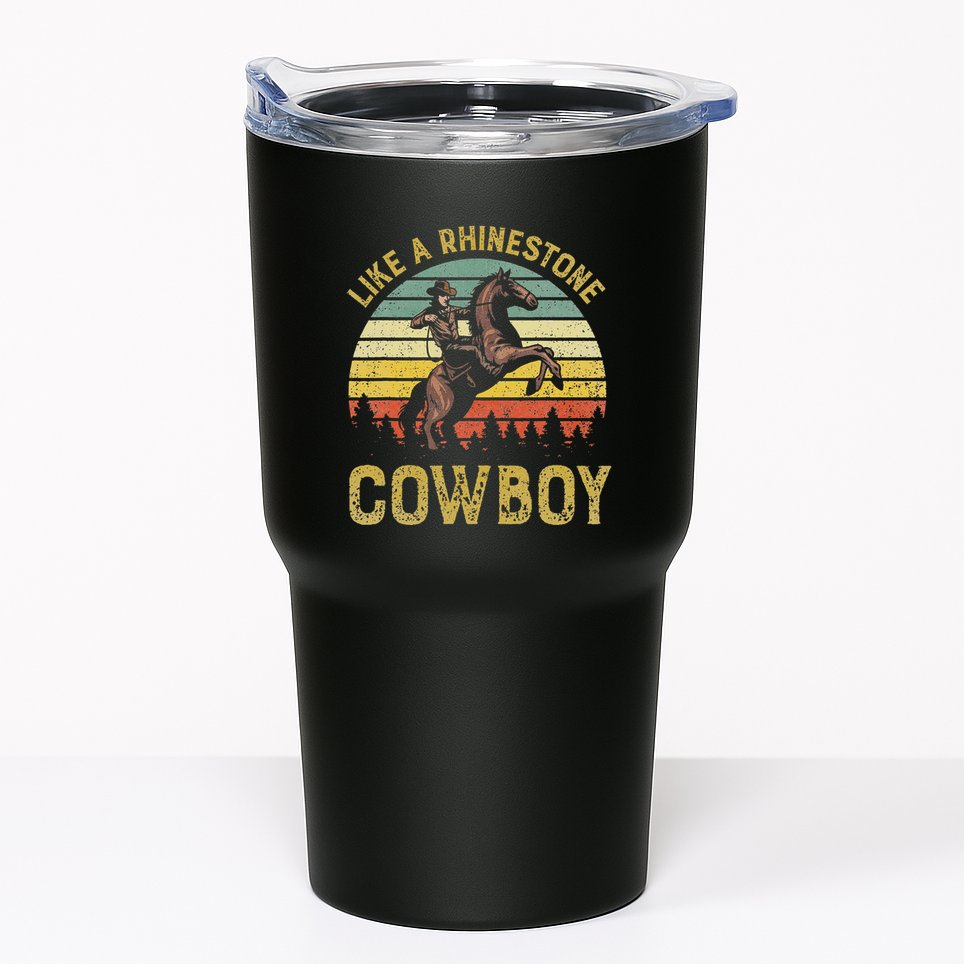 Like A Rhinestone Cow Vintage Western Rodeo Country Music Tumbler