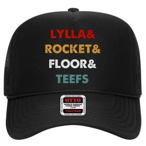 Lylla And Rocket And Floor And Teefs High Crown Mesh Back Trucker Hat