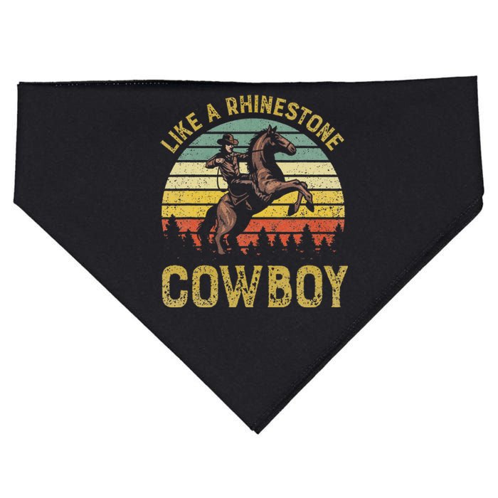 Like A Rhinestone Cowboy Vintage Western Rodeo USA-Made Doggie Bandana