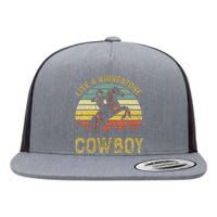 Like A Rhinestone Cowboy Vintage Western Rodeo Flat Bill Trucker Hat