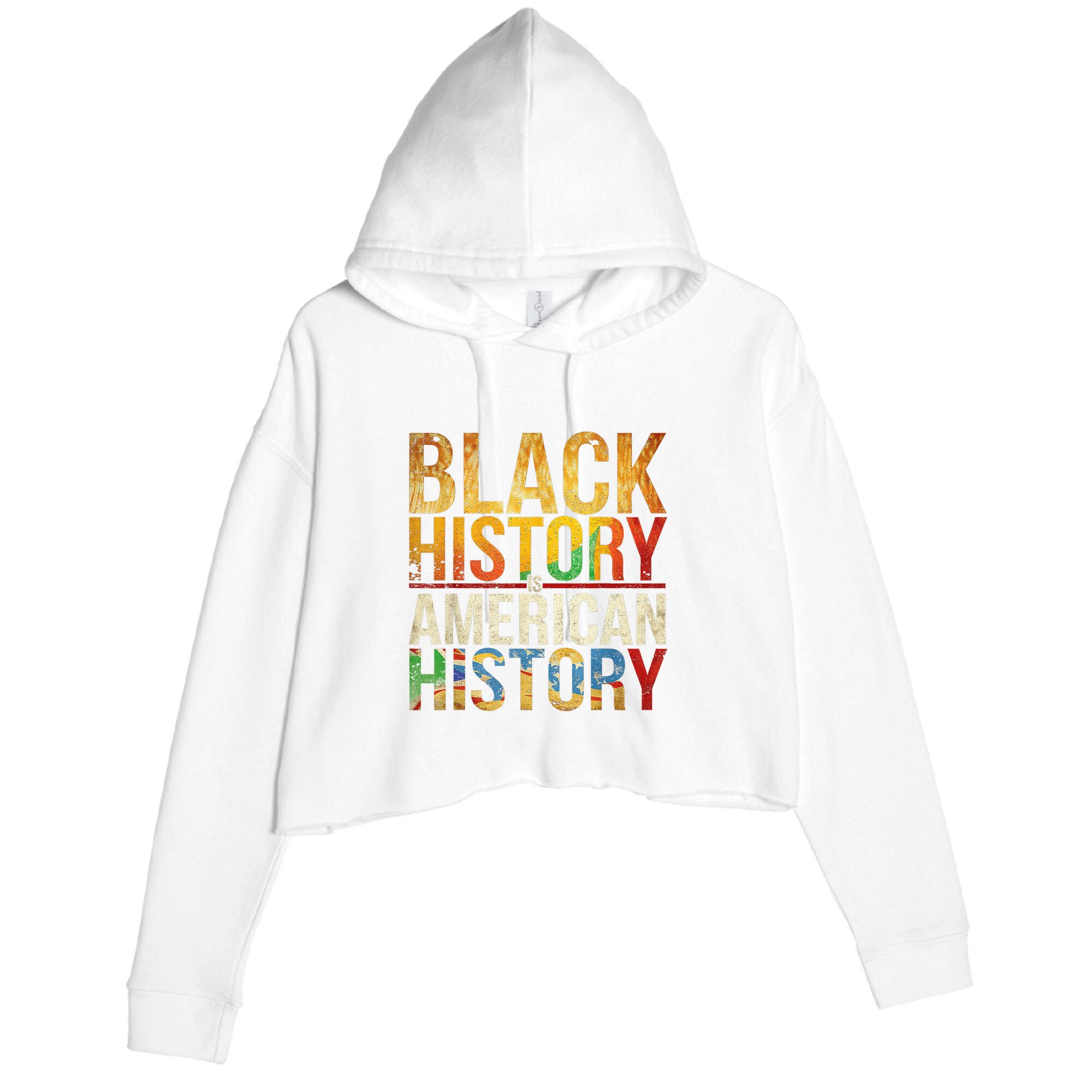 Lovely And Respect Black History African American Crop Fleece Hoodie