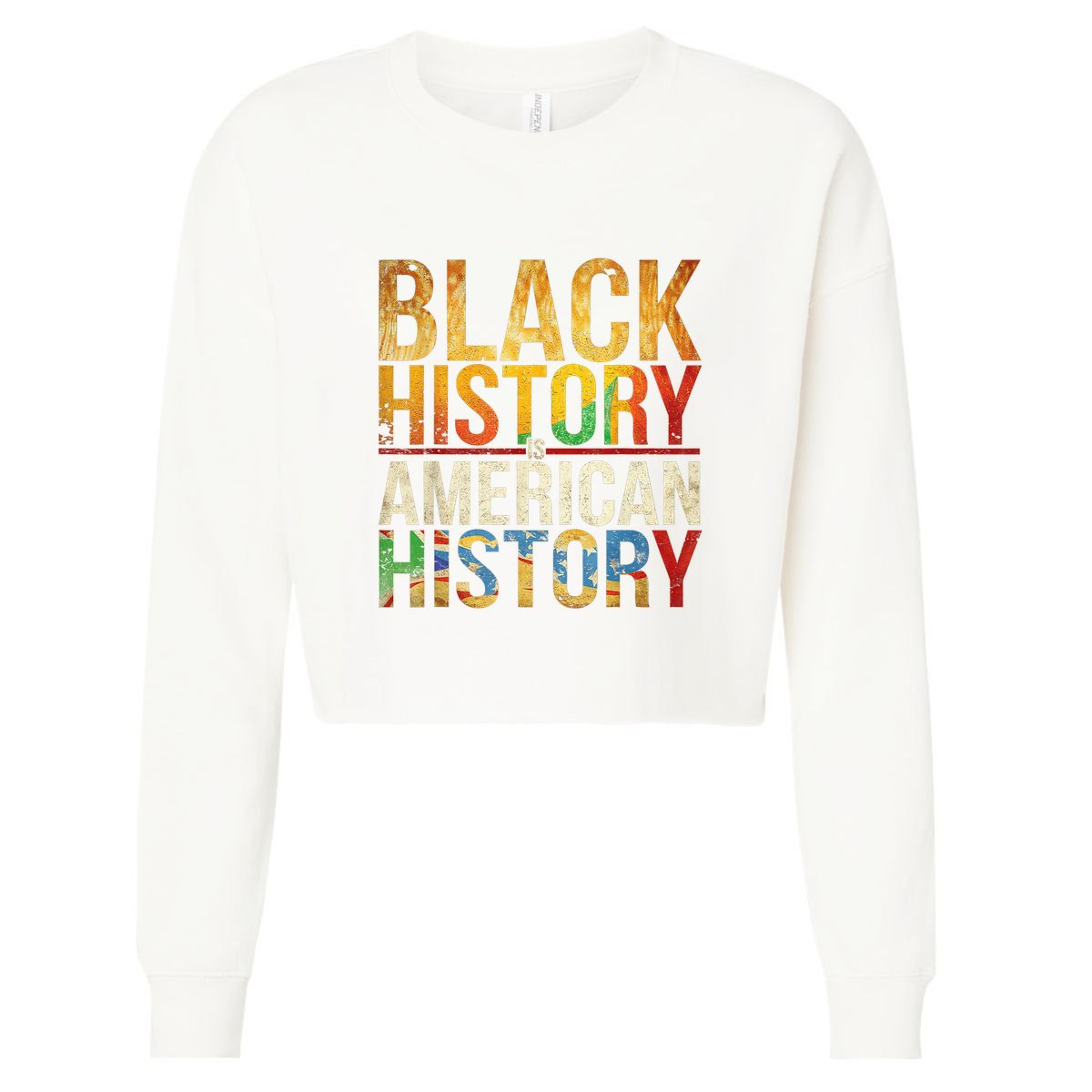 Lovely And Respect Black History African American Cropped Pullover Crew