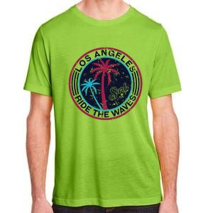 Los Angeles Ride The Waves And Surfing Adult ChromaSoft Performance T-Shirt