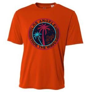 Los Angeles Ride The Waves And Surfing Cooling Performance Crew T-Shirt