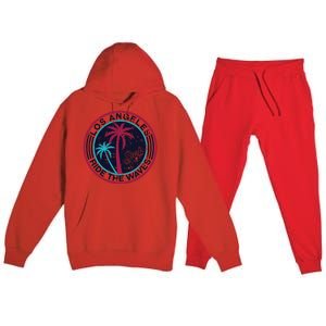 Los Angeles Ride The Waves And Surfing Premium Hooded Sweatsuit Set