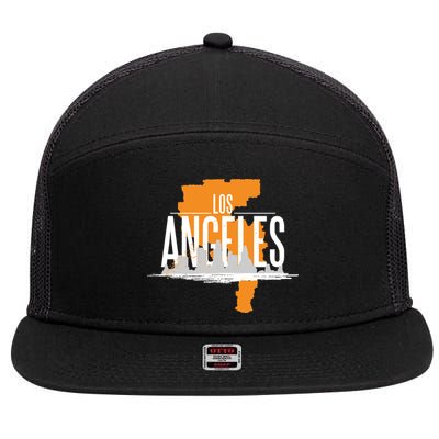 Los Angeles Rugged 7 Panel Mesh Trucker Snapback Hat