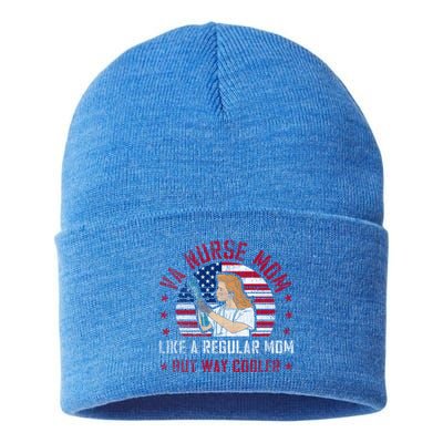 Like A Regular Mom But Way Cooler Va Nurse Mom Gift Sustainable Knit Beanie