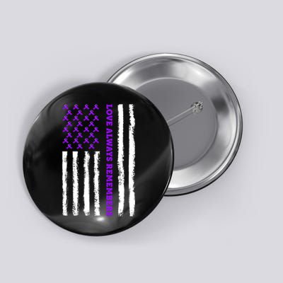 Love Always Remembers Alzheimer's American Flag Button