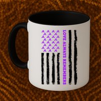 Love Always Remembers Alzheimer's American Flag Mug