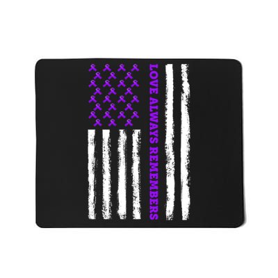 Love Always Remembers Alzheimer's American Flag Mousepad