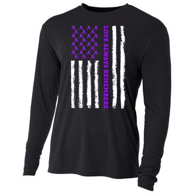 Love Always Remembers Alzheimer's American Flag Cooling Performance Long Sleeve Crew