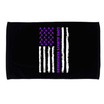 Love Always Remembers Alzheimer's American Flag Microfiber Hand Towel