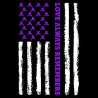 Love Always Remembers Alzheimer's American Flag Womens T-Shirt