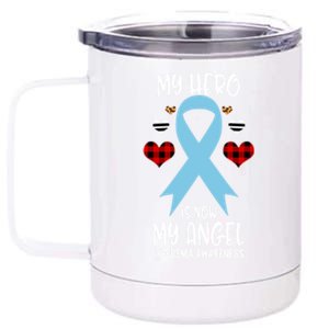 Lipedema Awareness Remembrance Hero Is Now My Angel Gift 12 oz Stainless Steel Tumbler Cup