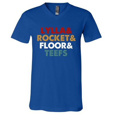 Lylla And Rocket And Floor And Teefs Funny Vintage V-Neck T-Shirt