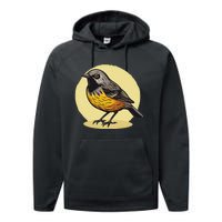 Lovely American Robin Bird In Pocket Performance Fleece Hoodie