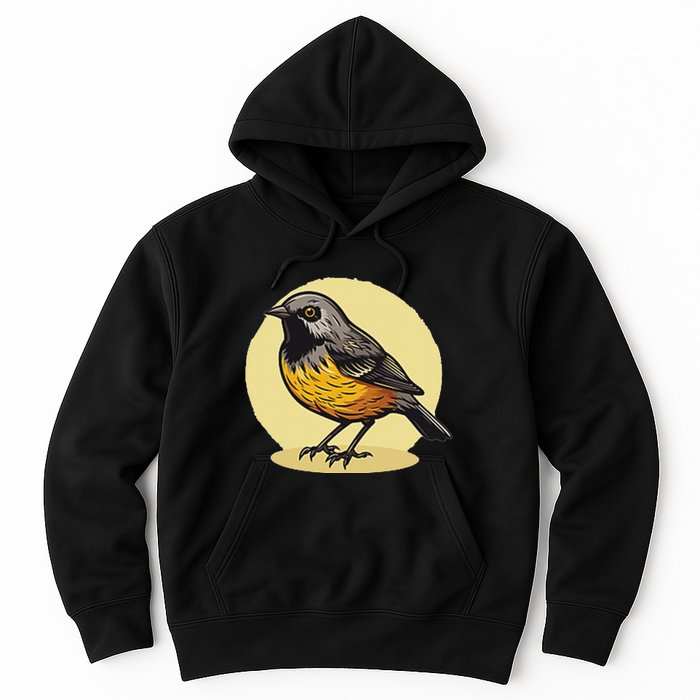 Lovely American Robin Bird In Pocket Hoodie