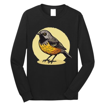 Lovely American Robin Bird In Pocket Long Sleeve Shirt