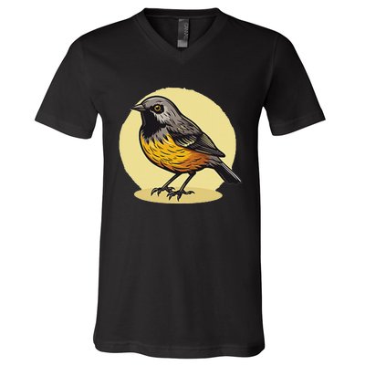 Lovely American Robin Bird In Pocket V-Neck T-Shirt