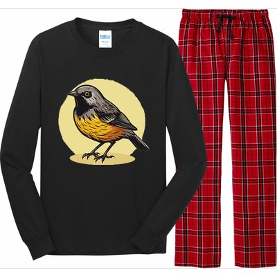 Lovely American Robin Bird In Pocket Long Sleeve Pajama Set