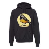 Lovely American Robin Bird In Pocket Premium Hoodie