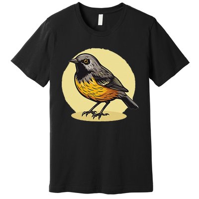 Lovely American Robin Bird In Pocket Premium T-Shirt