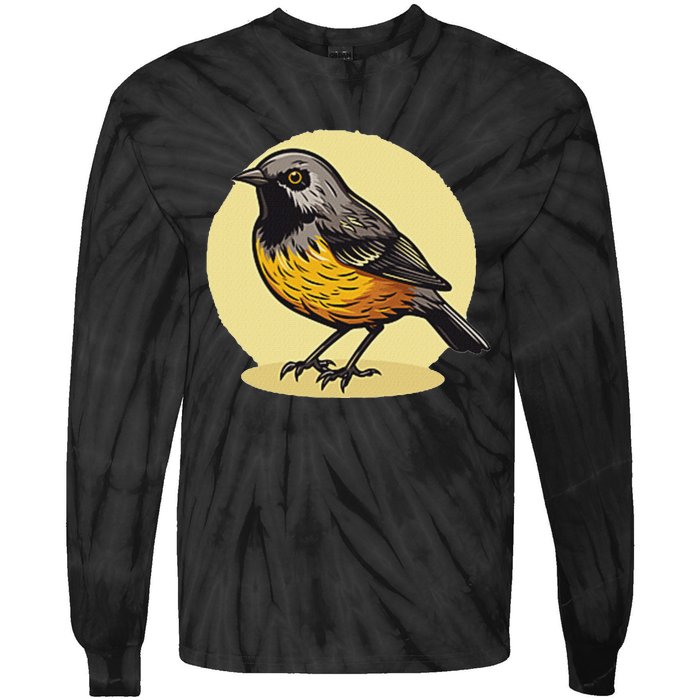 Lovely American Robin Bird In Pocket Tie-Dye Long Sleeve Shirt