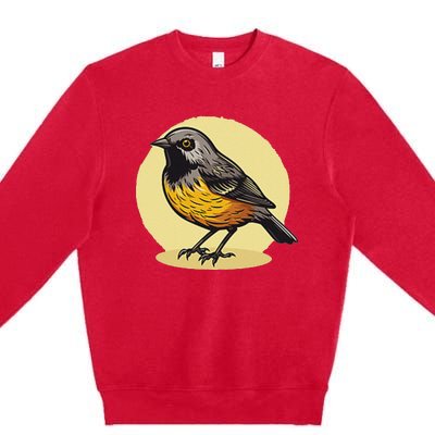 Lovely American Robin Bird In Pocket Premium Crewneck Sweatshirt