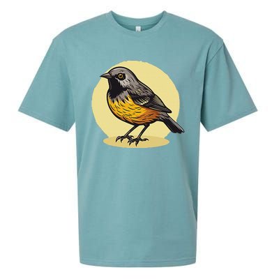 Lovely American Robin Bird In Pocket Sueded Cloud Jersey T-Shirt