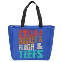 Lylla And Rocket And Floor And Teefs Funny Vintage Zip Tote Bag