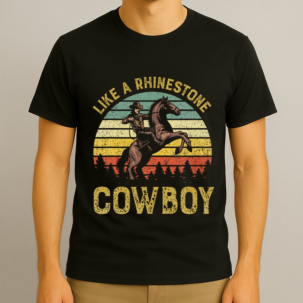 Like A Rhinestone Cowboy Vintage Western Rodeo Country Music T-Shirt