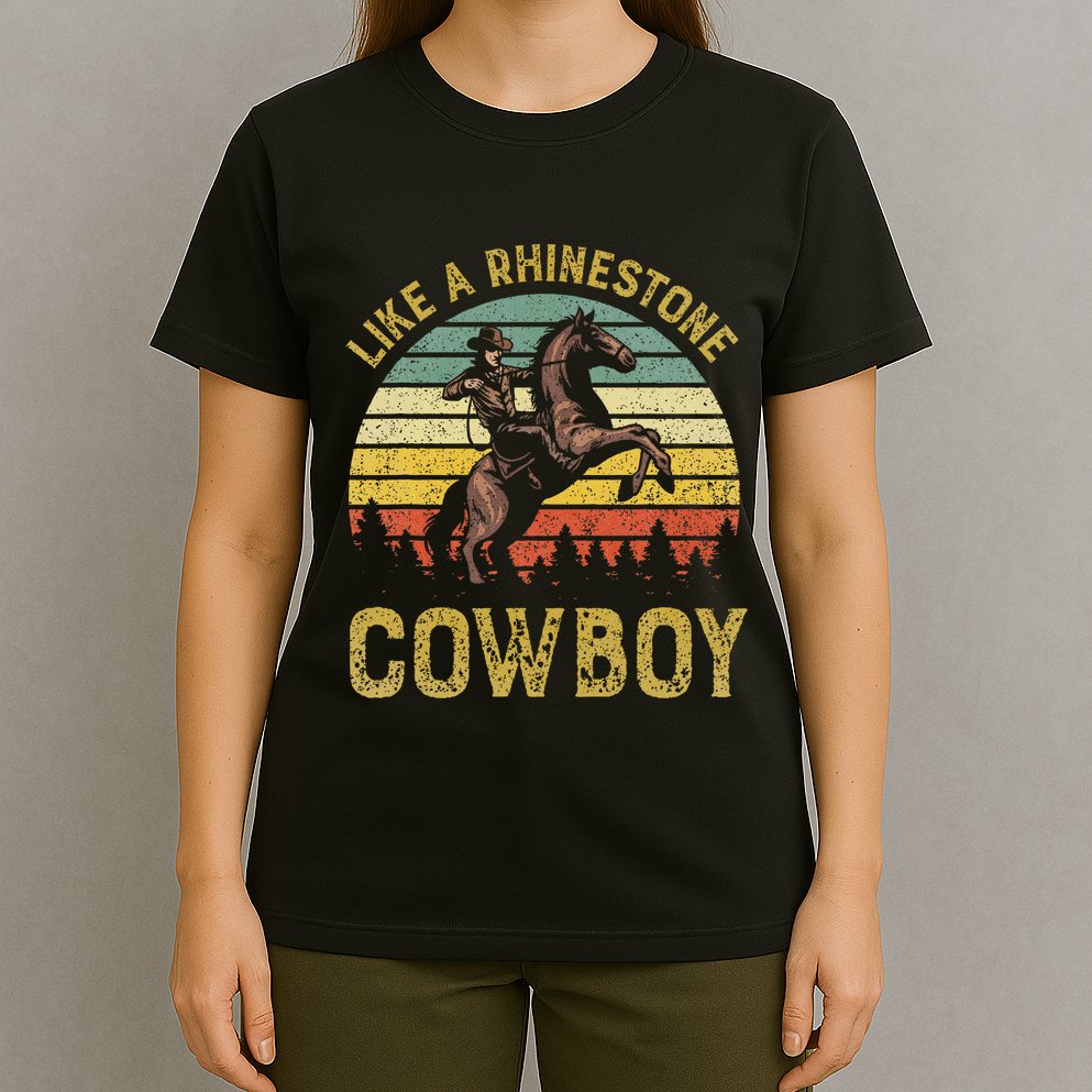 Like A Rhinestone Cowboy Vintage Western Rodeo Country Music T-Shirt