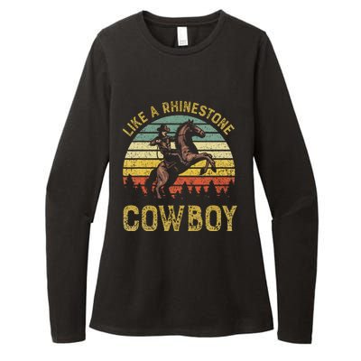 Like A Rhinestone Cowboy Vintage Western Rodeo Country Music Womens CVC Long Sleeve Shirt