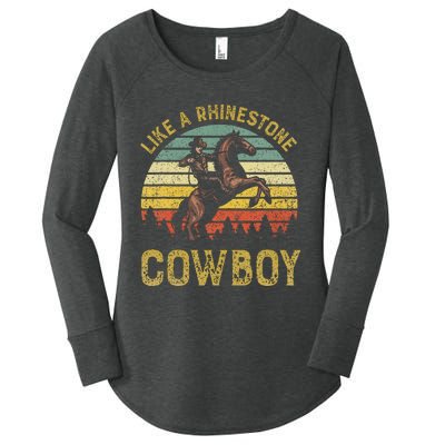 Like A Rhinestone Cowboy Vintage Western Rodeo Country Music Women's Perfect Tri Tunic Long Sleeve Shirt