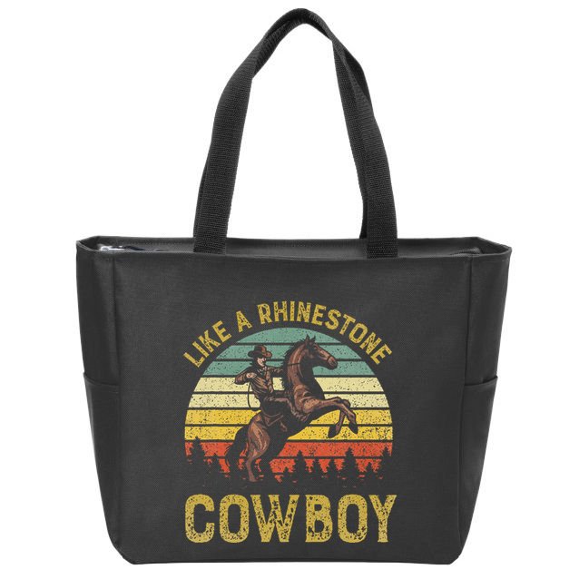 Like A Rhinestone Cowboy Vintage Western Rodeo Country Music Zip Tote Bag