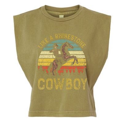 Like A Rhinestone Cowboy Vintage Western Rodeo Country Music Garment-Dyed Women's Muscle Tee