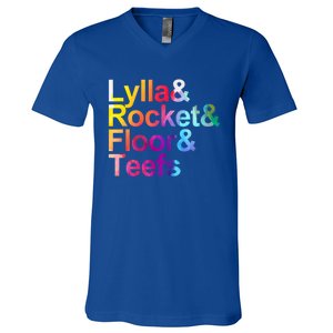 Lylla And Rocket And Floor And Teefs Funny V-Neck T-Shirt